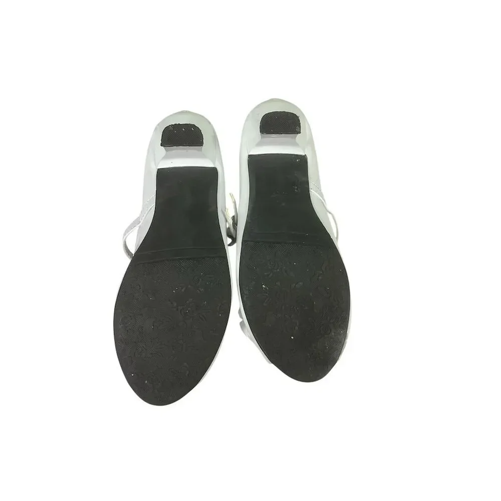 Sweet Pea & Lilli Girls' White Satin Dress Shoes Floral Size 3